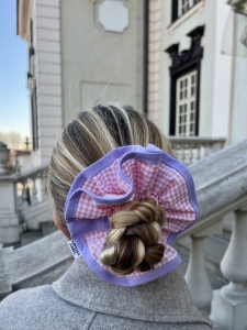 Różowa podwójna gumka na koka