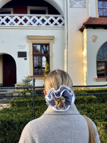 granatowa podwójna gumka do włosów