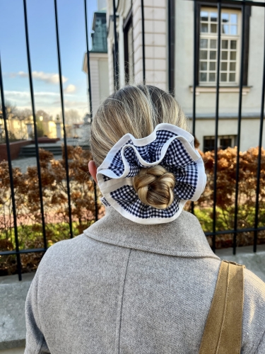 granatowa podwójna gumka do włosów