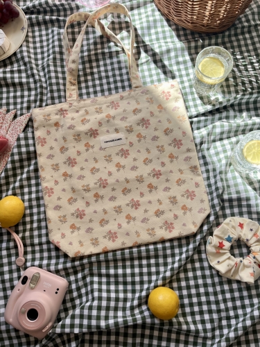 bawełniana torba w vintage kwiaty