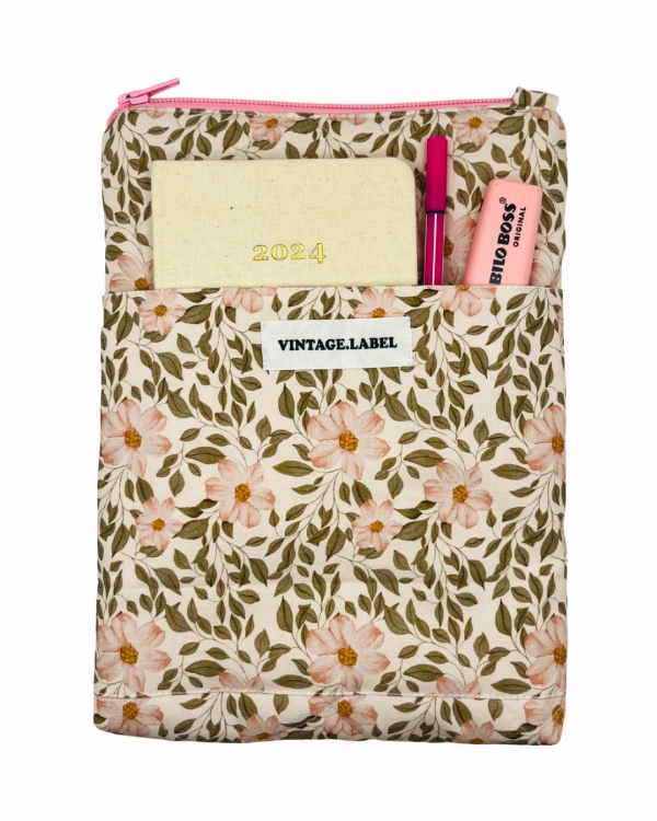 Etui w delikatne kwiaty z kieszonką