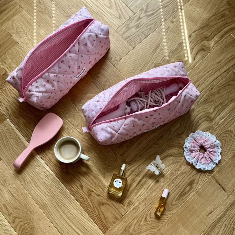 Kosmetyczka XXL różowe kokardki